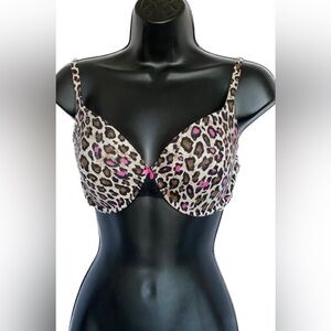 LS LEOPARD/PNK Lightly Lined Underwire, 36D *P1094